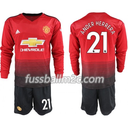 Fußballtrikots Manchester United ANDER HERRERA 21 Kinder Heim Trikotsatz 2018-2019 Langarm